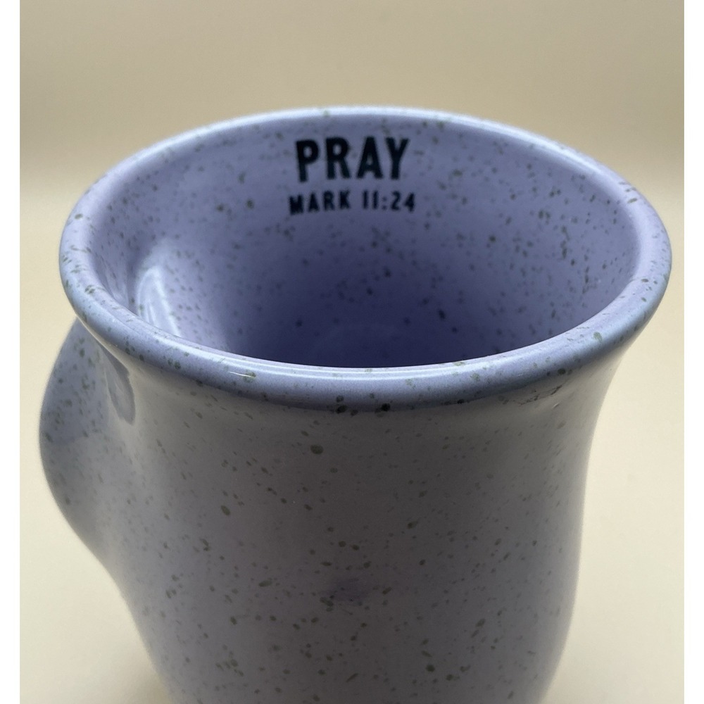 Lighthouse Christian Products Handwarmer Mug Speckled Lavender, PRAY Mark 11:24 - Picture 5 of 9